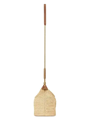 Saint Laurent Women's Gaby Bucket Bag in Raffia - Natural And Brick | Thumbnail 6 Saint Laurent Women's Gaby Bucket Bag in Raffia - Natural And Brick | Thumbnail 6