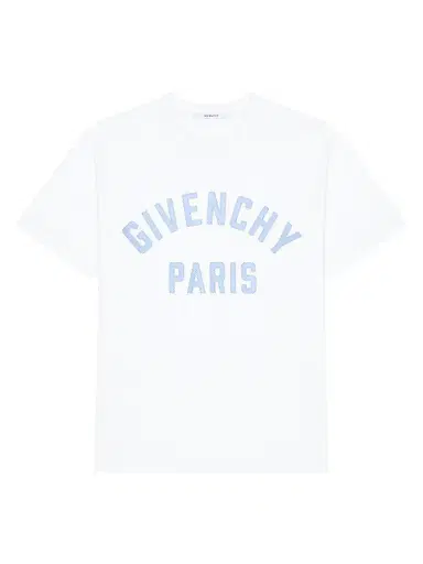 Givenchy Men's Paris T-Shirt in Cotton - White Light Blue | Thumbnail 1 Givenchy Men's Paris T-Shirt in Cotton - White Light Blue | Thumbnail 1