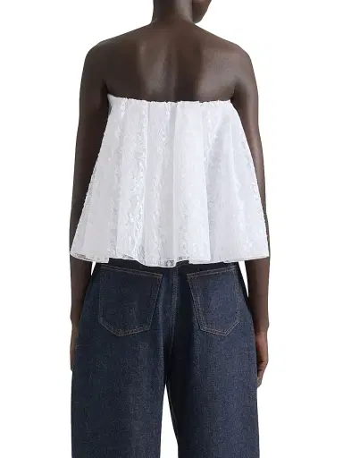Givenchy Women's Strapless Top in Lace with Cape - White | Thumbnail 3 Givenchy Women's Strapless Top in Lace with Cape - White | Thumbnail 3