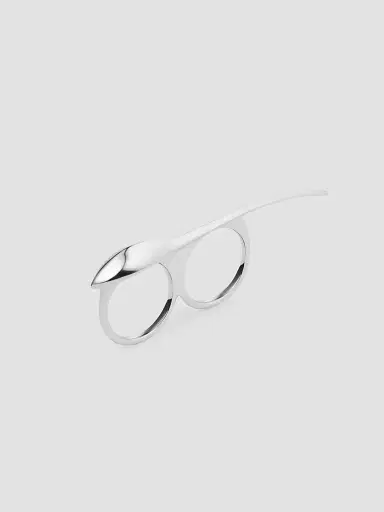 Givenchy Women's Maple Seed Double Fingers Ring in Metal - Silvery | Thumbnail 2 Givenchy Women's Maple Seed Double Fingers Ring in Metal - Silvery | Thumbnail 2