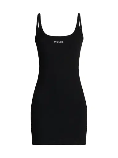 Versace Women's Stretch-Cotton Body-Con Minidress - Black | Thumbnail 1 Versace Women's Stretch-Cotton Body-Con Minidress - Black | Thumbnail 1