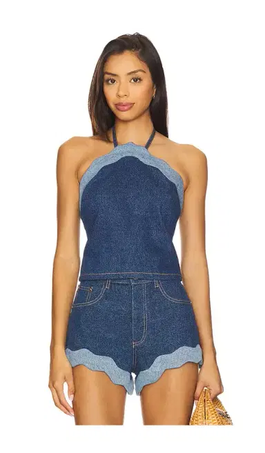 Retrofête Rhonda Denim Top | Thumbnail 1 Retrofête Rhonda Denim Top | Thumbnail 1