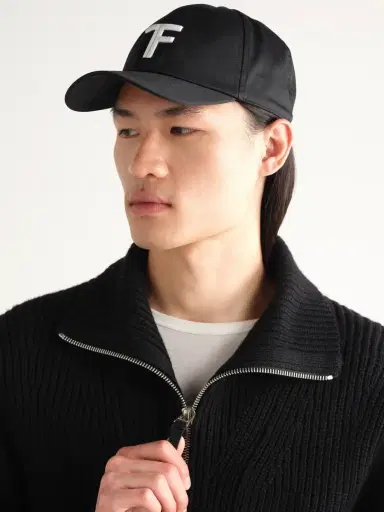 Tom Ford Logo-Embroidered Leather-Trimmed Cotton-Twill Baseball Cap - Men | Thumbnail 2 Tom Ford Logo-Embroidered Leather-Trimmed Cotton-Twill Baseball Cap - Men | Thumbnail 2