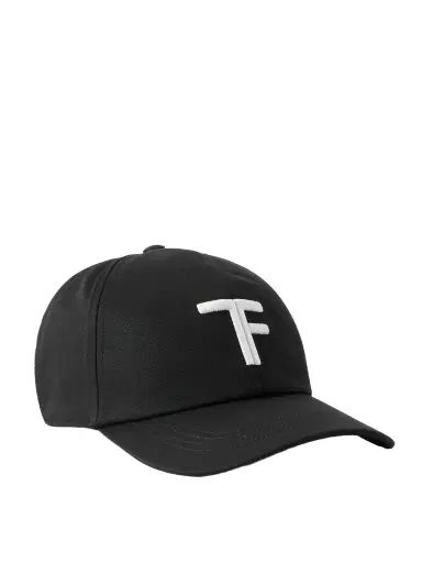 Tom Ford Logo-Embroidered Leather-Trimmed Cotton-Twill Baseball Cap - Men | Thumbnail 1 Tom Ford Logo-Embroidered Leather-Trimmed Cotton-Twill Baseball Cap - Men | Thumbnail 1