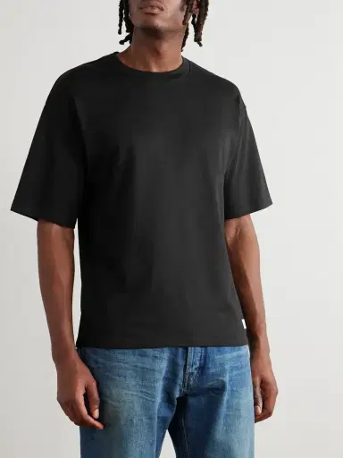 Saint Laurent Logo-Appliquéd Cotton and Modal-Blend Jersey T-Shirt - Men | Thumbnail 3 Saint Laurent Logo-Appliquéd Cotton and Modal-Blend Jersey T-Shirt - Men | Thumbnail 3