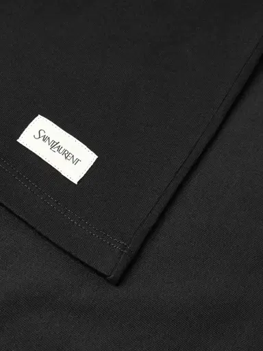 Saint Laurent Logo-Appliquéd Cotton and Modal-Blend Jersey T-Shirt - Men | Thumbnail 5 Saint Laurent Logo-Appliquéd Cotton and Modal-Blend Jersey T-Shirt - Men | Thumbnail 5