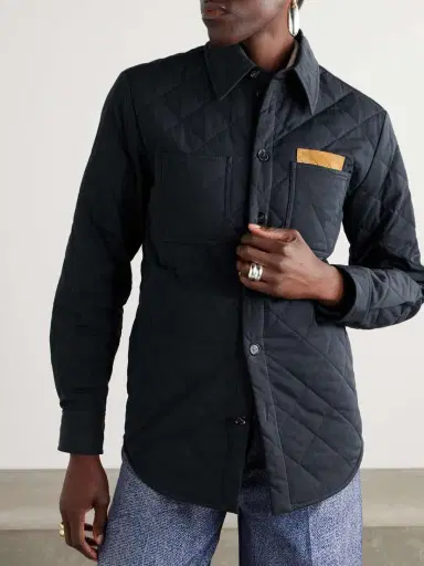 Bottega Veneta Suede-trimmed Quilted Cotton-blend Shell Jacket | Thumbnail 3 Bottega Veneta Suede-trimmed Quilted Cotton-blend Shell Jacket | Thumbnail 3