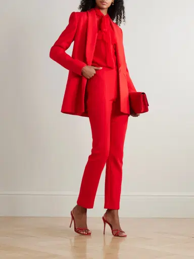 Carolina Herrera Tie-neck Ruffled Silk-chiffon Blouse | Thumbnail 2 Carolina Herrera Tie-neck Ruffled Silk-chiffon Blouse | Thumbnail 2