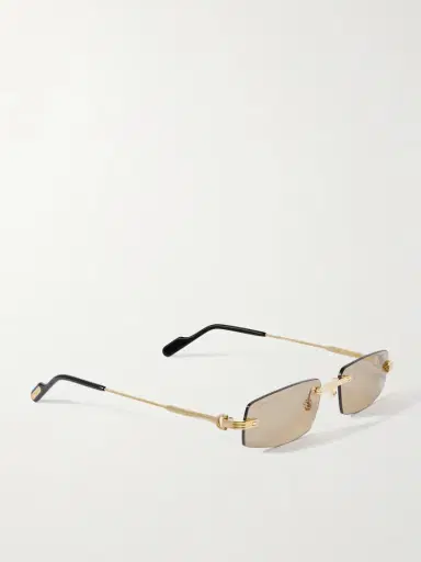 Cartier Eyewear Première De Cartier Rimless Rectangular-frame Gold-tone Sunglasses | Thumbnail 3 Cartier Eyewear Première De Cartier Rimless Rectangular-frame Gold-tone Sunglasses | Thumbnail 3