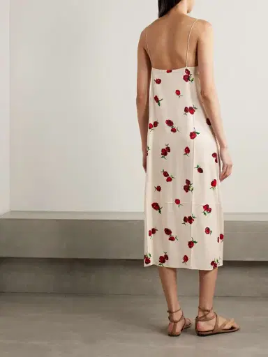 Khaite Sicily Printed Satin-twill Midi Dress | Thumbnail 3 Khaite Sicily Printed Satin-twill Midi Dress | Thumbnail 3