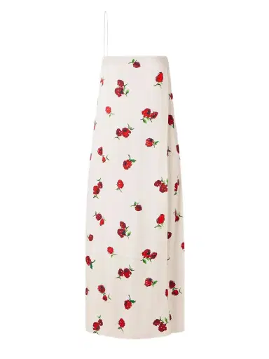Khaite Sicily Printed Satin-twill Midi Dress | Thumbnail 1 Khaite Sicily Printed Satin-twill Midi Dress | Thumbnail 1
