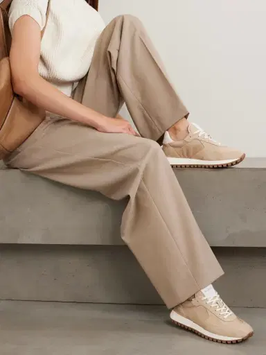 Gianvito Rossi Gravel Suede, Leather And Shell Sneakers | Thumbnail 2 Gianvito Rossi Gravel Suede, Leather And Shell Sneakers | Thumbnail 2