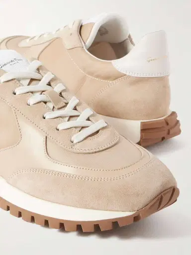 Gianvito Rossi Gravel Suede, Leather And Shell Sneakers | Thumbnail 4 Gianvito Rossi Gravel Suede, Leather And Shell Sneakers | Thumbnail 4