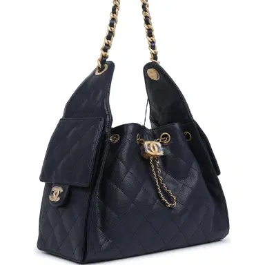 Chanel Chanel Small 25 Hobo Bag Dark Navy Caviar Antique Gold Hardware | Thumbnail 3 Chanel Chanel Small 25 Hobo Bag Dark Navy Caviar Antique Gold Hardware | Thumbnail 3