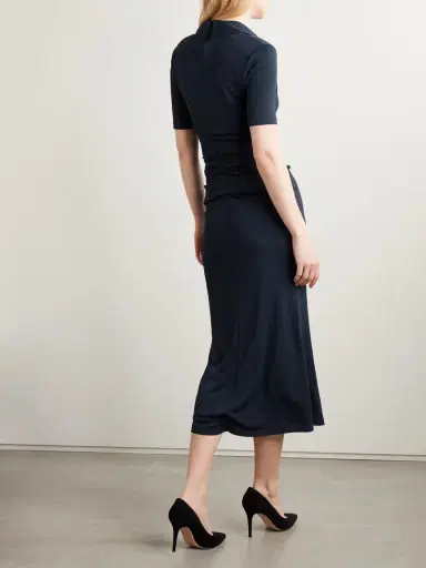 Carolina Herrera Ruched Stretch-jersey idi Shirt Dress | Thumbnail 3 Carolina Herrera Ruched Stretch-jersey idi Shirt Dress | Thumbnail 3