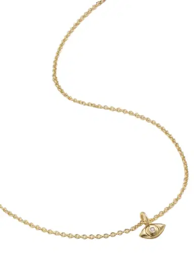 STONE AND STRAND Mini Evil Eye 14-karat Gold Diamond Necklace | Thumbnail 1 STONE AND STRAND Mini Evil Eye 14-karat Gold Diamond Necklace | Thumbnail 1