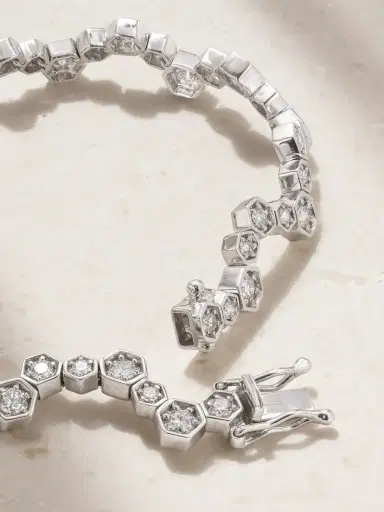 KOLOURS JEWELRY Hexagon 18-karat White Gold Diamond Bracelet | Thumbnail 3 KOLOURS JEWELRY Hexagon 18-karat White Gold Diamond Bracelet | Thumbnail 3