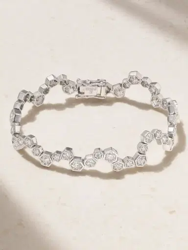 KOLOURS JEWELRY Hexagon 18-karat White Gold Diamond Bracelet | Thumbnail 1 KOLOURS JEWELRY Hexagon 18-karat White Gold Diamond Bracelet | Thumbnail 1