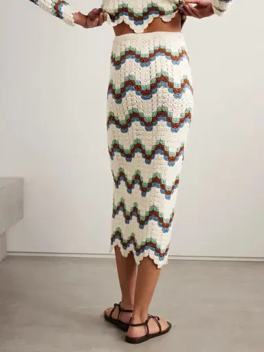 ESCVDO Safi Scalloped Crocheted Organic Cotton Midi Skirt | Thumbnail 3 ESCVDO Safi Scalloped Crocheted Organic Cotton Midi Skirt | Thumbnail 3