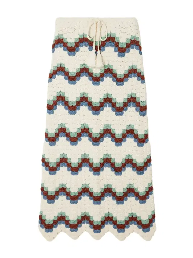 ESCVDO Safi Scalloped Crocheted Organic Cotton Midi Skirt