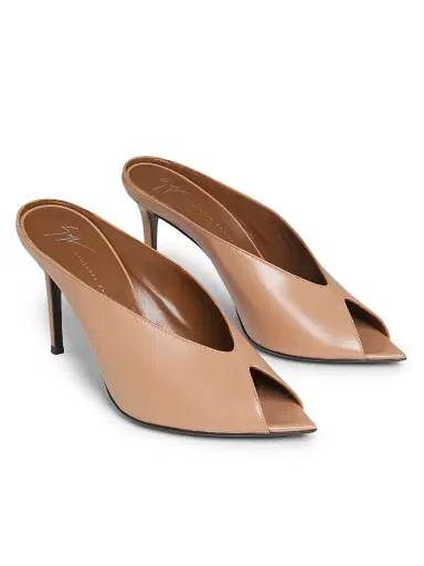 Giuseppe Zanotti Women's 90MM Leather Peep-Toe Mules - Muse Lotus - Size 11.5 | Thumbnail 2 Giuseppe Zanotti Women's 90MM Leather Peep-Toe Mules - Muse Lotus - Size 11.5 | Thumbnail 2