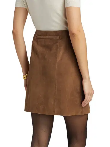 Vince Women's Belted Suede Mid-Rise Miniskirt | Thumbnail 5 Vince Women's Belted Suede Mid-Rise Miniskirt | Thumbnail 5