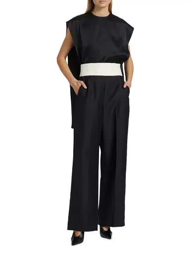 Heirlome Women's Dakota Wool-Silk Wide-Leg Pants - Black | Thumbnail 2 Heirlome Women's Dakota Wool-Silk Wide-Leg Pants - Black | Thumbnail 2