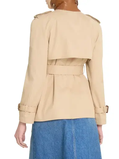 Chloé Women's Canvas Leather-Accented Trench Jacket - Worn Brown | Thumbnail 5 Chloé Women's Canvas Leather-Accented Trench Jacket - Worn Brown | Thumbnail 5