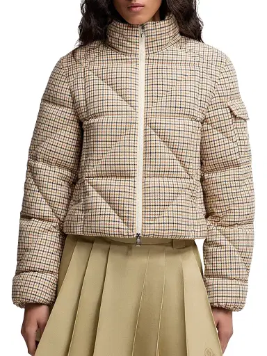 Moncler Women's Keros Puffer Jacket in Wool Blend - Beige | Thumbnail 2 Moncler Women's Keros Puffer Jacket in Wool Blend - Beige | Thumbnail 2