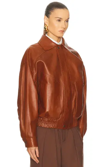 Saint Laurent Leather Bomber Jacket | Thumbnail 3 Saint Laurent Leather Bomber Jacket | Thumbnail 3