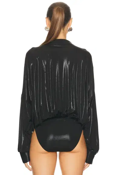 Norma Kamali Super Oversized Boyfriend Shirt Bodysuit | Thumbnail 4 Norma Kamali Super Oversized Boyfriend Shirt Bodysuit | Thumbnail 4