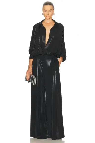 Norma Kamali Super Oversized Boyfriend Shirt Bodysuit | Thumbnail 5 Norma Kamali Super Oversized Boyfriend Shirt Bodysuit | Thumbnail 5