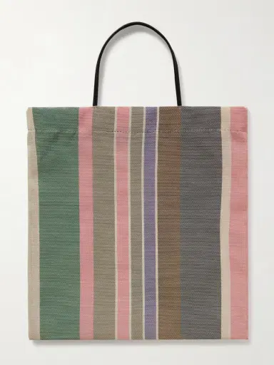 The Row Barn Mini Leather-trimmed Striped Mesh Tote | Thumbnail 3 The Row Barn Mini Leather-trimmed Striped Mesh Tote | Thumbnail 3