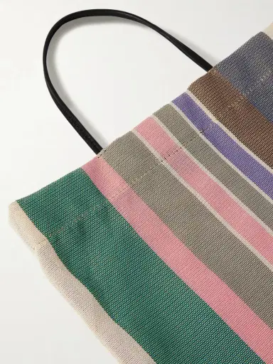 The Row Barn Mini Leather-trimmed Striped Mesh Tote | Thumbnail 4 The Row Barn Mini Leather-trimmed Striped Mesh Tote | Thumbnail 4