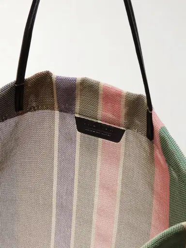 The Row Barn Mini Leather-trimmed Striped Mesh Tote | Thumbnail 5 The Row Barn Mini Leather-trimmed Striped Mesh Tote | Thumbnail 5