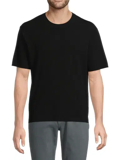 Vince Men's Milano Crewneck T-Shirt - Black | Thumbnail 3 Vince Men's Milano Crewneck T-Shirt - Black | Thumbnail 3