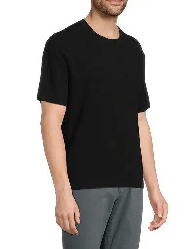 Vince Men's Milano Crewneck T-Shirt - Black | Thumbnail 4 Vince Men's Milano Crewneck T-Shirt - Black | Thumbnail 4