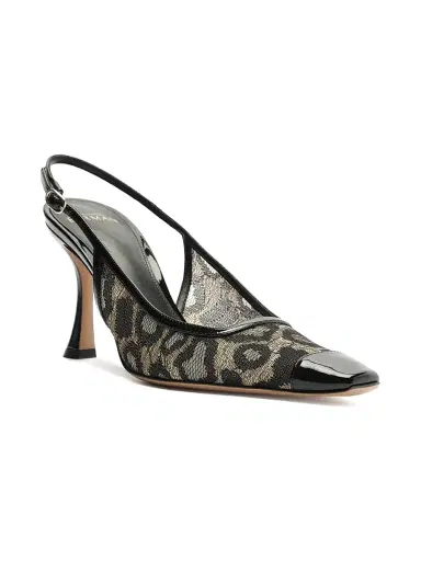 Alexandre Birman Women's Olivia 85MM Printed Slingback Pumps - Golden Black | Thumbnail 2 Alexandre Birman Women's Olivia 85MM Printed Slingback Pumps - Golden Black | Thumbnail 2
