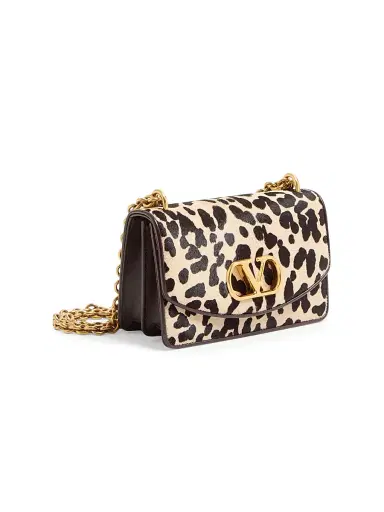 Valentino Garavani Women's Vain Shoulder Bag in Pony Effect Calfskin - Natural Brown | Thumbnail 5 Valentino Garavani Women's Vain Shoulder Bag in Pony Effect Calfskin - Natural Brown | Thumbnail 5