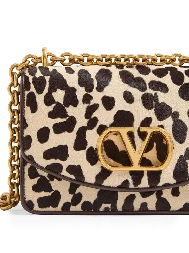 Valentino Garavani Women's Vain Shoulder Bag in Pony Effect Calfskin - Natural Brown | Thumbnail 8 Valentino Garavani Women's Vain Shoulder Bag in Pony Effect Calfskin - Natural Brown | Thumbnail 8