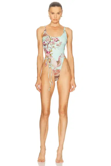 Skims X Cavalli Tie Waist One Piece Swimsuit | Thumbnail 1 Skims X Cavalli Tie Waist One Piece Swimsuit | Thumbnail 1