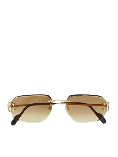 Cartier Eyewear Signature C Rimless Rectangular-Frame Gold-Tone Sunglasses - Men | Thumbnail 1 Cartier Eyewear Signature C Rimless Rectangular-Frame Gold-Tone Sunglasses - Men | Thumbnail 1
