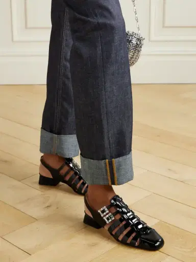 Roger Vivier Mini Très Vivier 25 Crystal-embellished Patent-leather Sandals | Thumbnail 2 Roger Vivier Mini Très Vivier 25 Crystal-embellished Patent-leather Sandals | Thumbnail 2