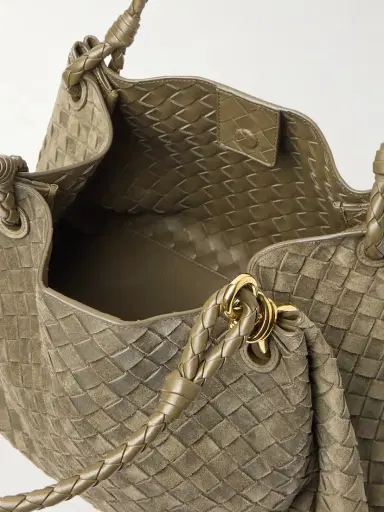 Bottega Veneta Parachute Medium Intrecciato Suede And Leather Tote | Thumbnail 5 Bottega Veneta Parachute Medium Intrecciato Suede And Leather Tote | Thumbnail 5