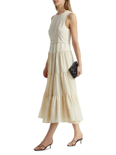 Cinq à Sept Women's Lucir Striped Belted Maxi Dress - Gardenia Multi | Thumbnail 2 Cinq à Sept Women's Lucir Striped Belted Maxi Dress - Gardenia Multi | Thumbnail 2
