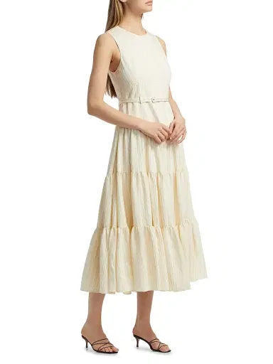Cinq à Sept Women's Lucir Striped Belted Maxi Dress - Gardenia Multi | Thumbnail 4 Cinq à Sept Women's Lucir Striped Belted Maxi Dress - Gardenia Multi | Thumbnail 4
