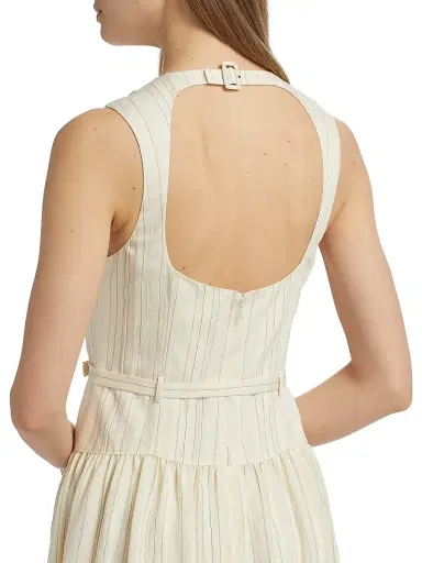 Cinq à Sept Women's Lucir Striped Belted Maxi Dress - Gardenia Multi | Thumbnail 6 Cinq à Sept Women's Lucir Striped Belted Maxi Dress - Gardenia Multi | Thumbnail 6