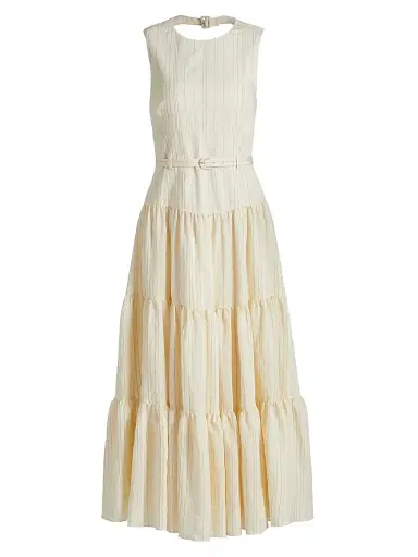 Cinq à Sept Women's Lucir Striped Belted Maxi Dress - Gardenia Multi | Thumbnail 1 Cinq à Sept Women's Lucir Striped Belted Maxi Dress - Gardenia Multi | Thumbnail 1