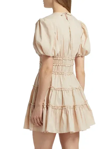 Cinq à Sept Women's Sirrina Gathered A-Line Minidress - Blush Dune | Thumbnail 5 Cinq à Sept Women's Sirrina Gathered A-Line Minidress - Blush Dune | Thumbnail 5