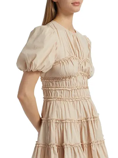 Cinq à Sept Women's Sirrina Gathered A-Line Minidress - Blush Dune | Thumbnail 6 Cinq à Sept Women's Sirrina Gathered A-Line Minidress - Blush Dune | Thumbnail 6
